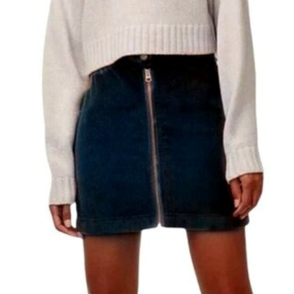 Aritzia Wilfred Free Lily Corduroy Navy Mini Skirt 2